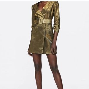 Zara size XL Gold Dress - Belted